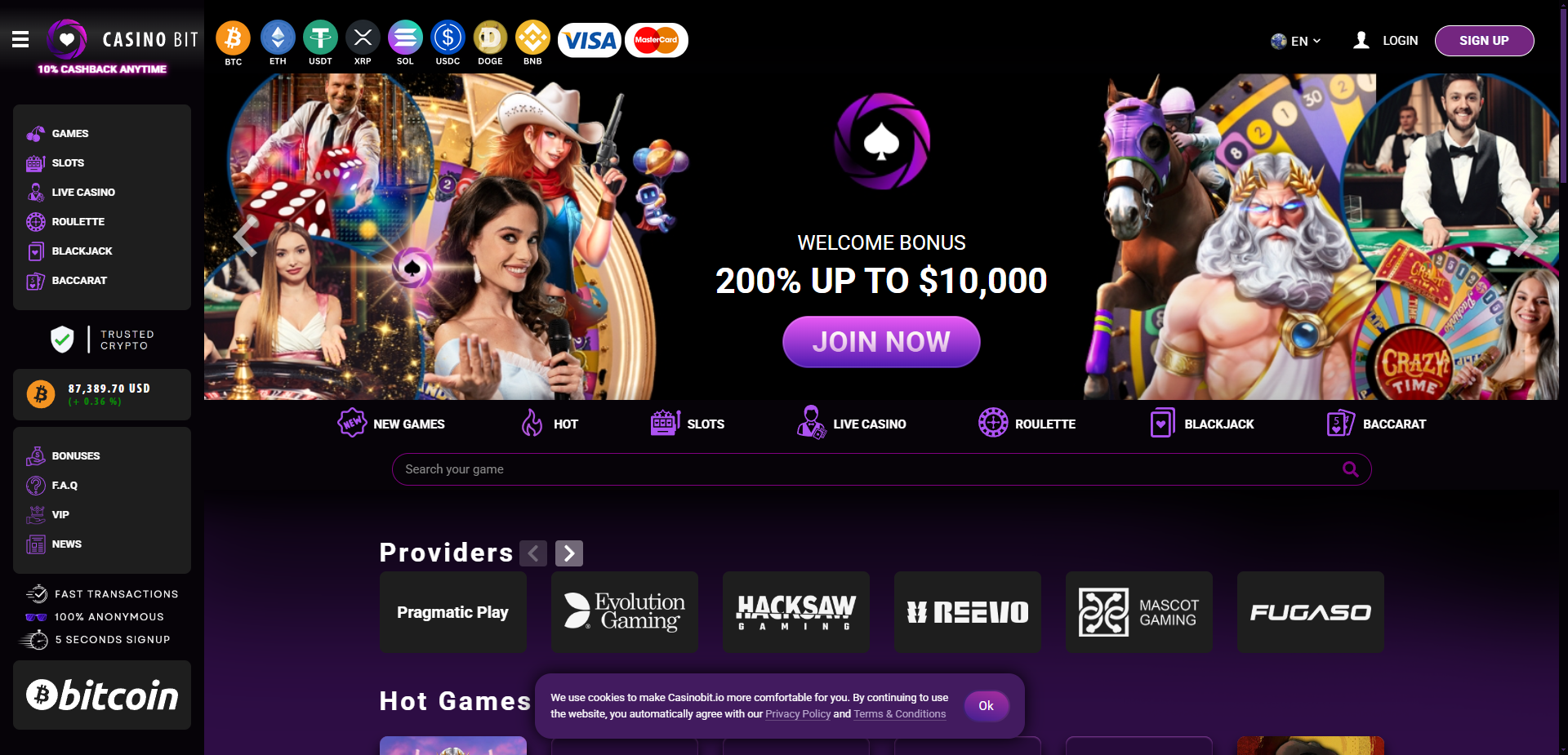 CasinoBit landing page