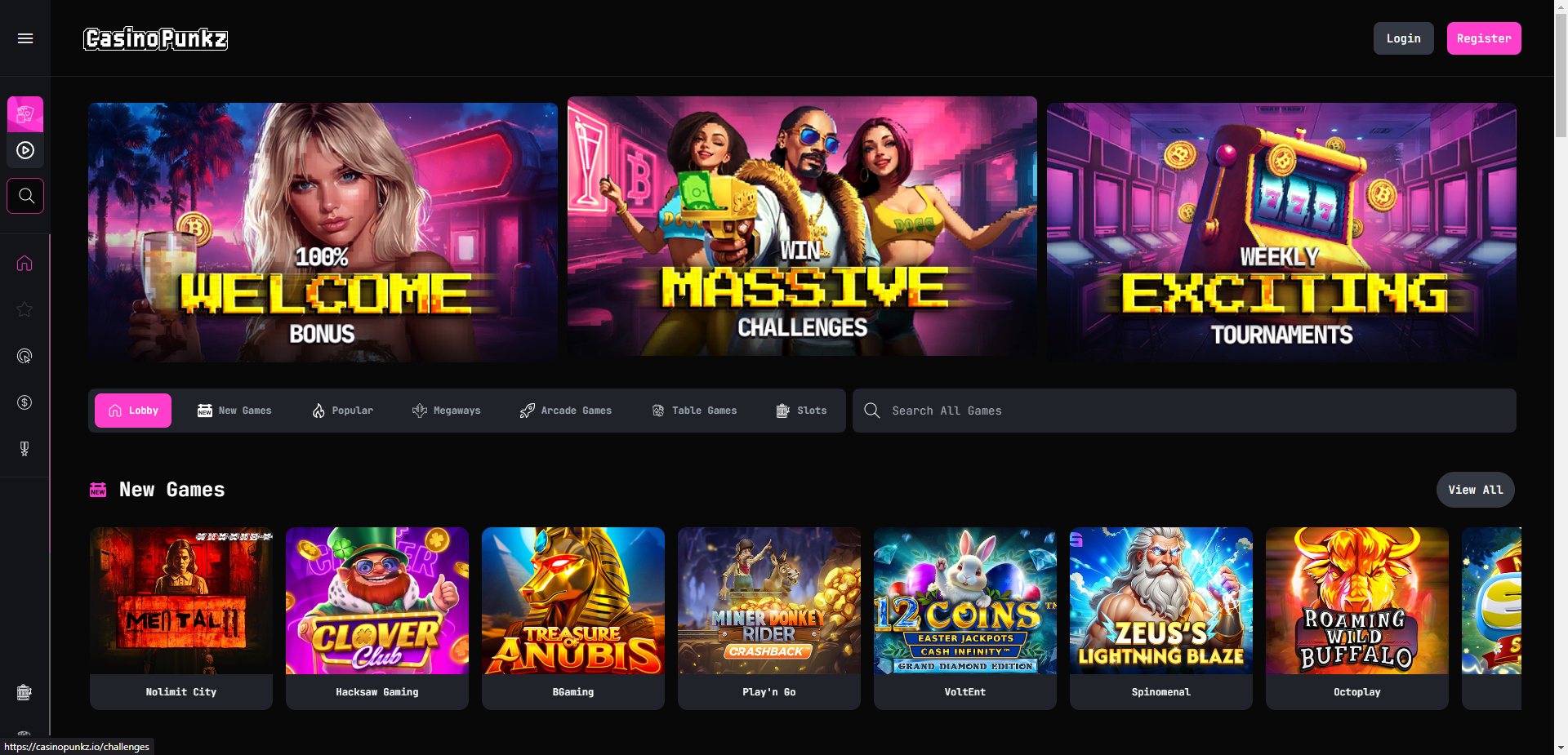 CasinoPunkz landing page