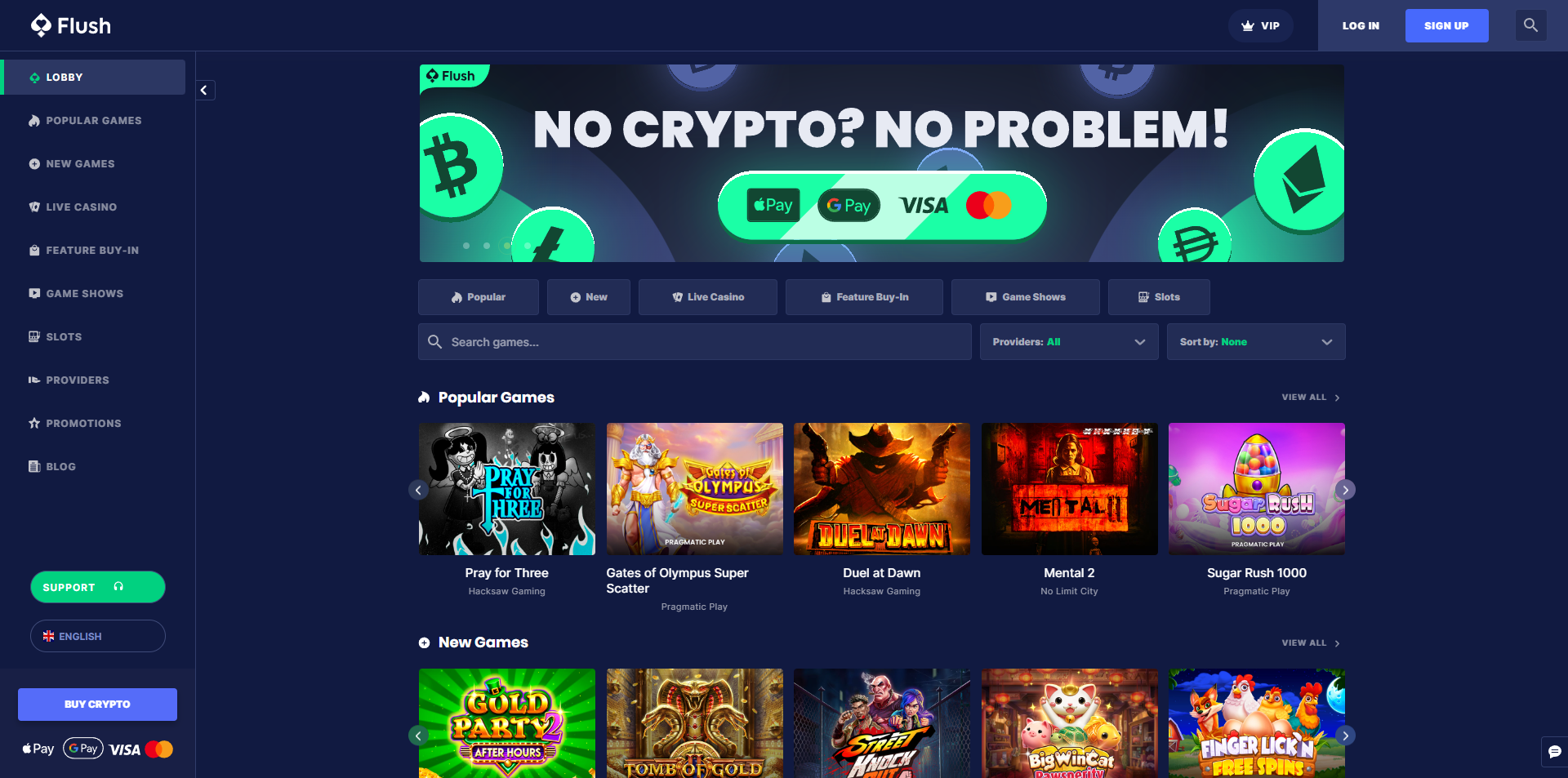 Flush Casino landing page