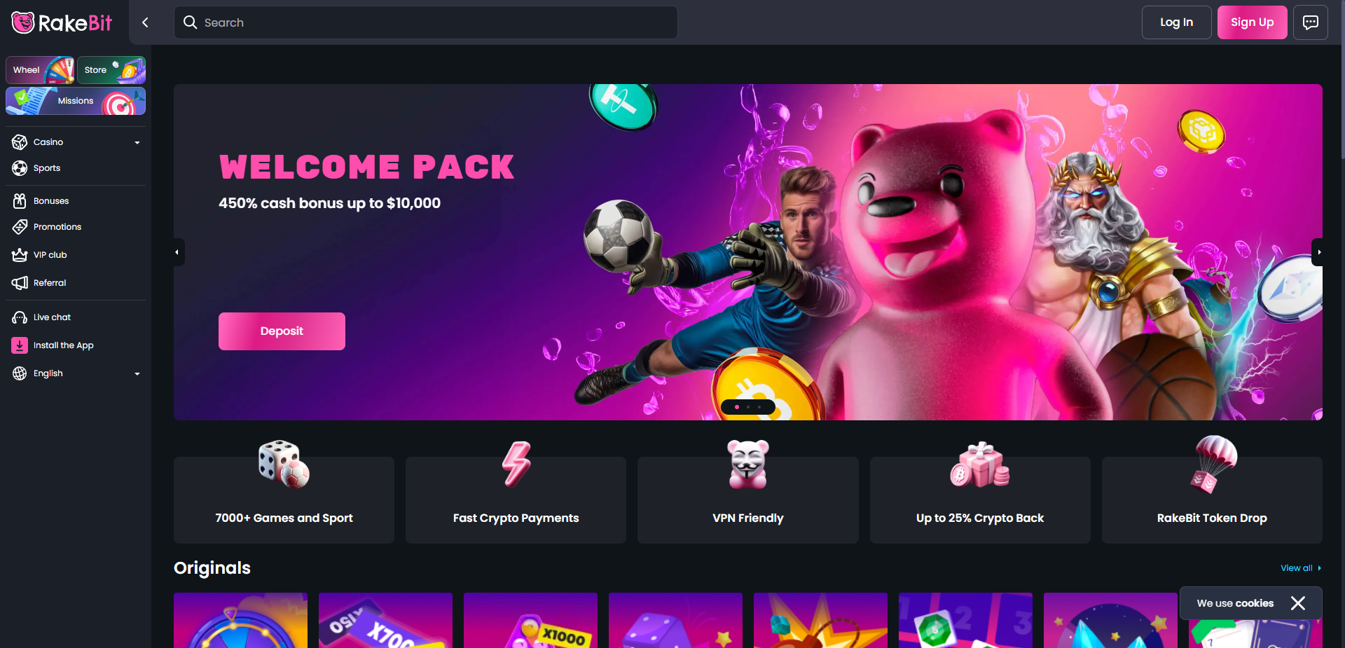 RakeBit landing page